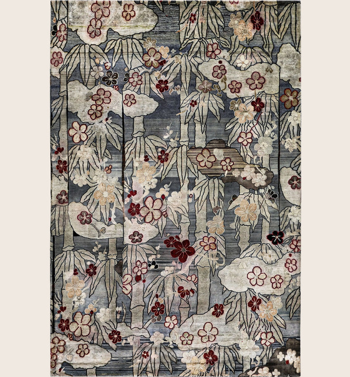 Image for Pink Blue Alchemy Contemporary Silk Rug - 5'10" x 9'0"