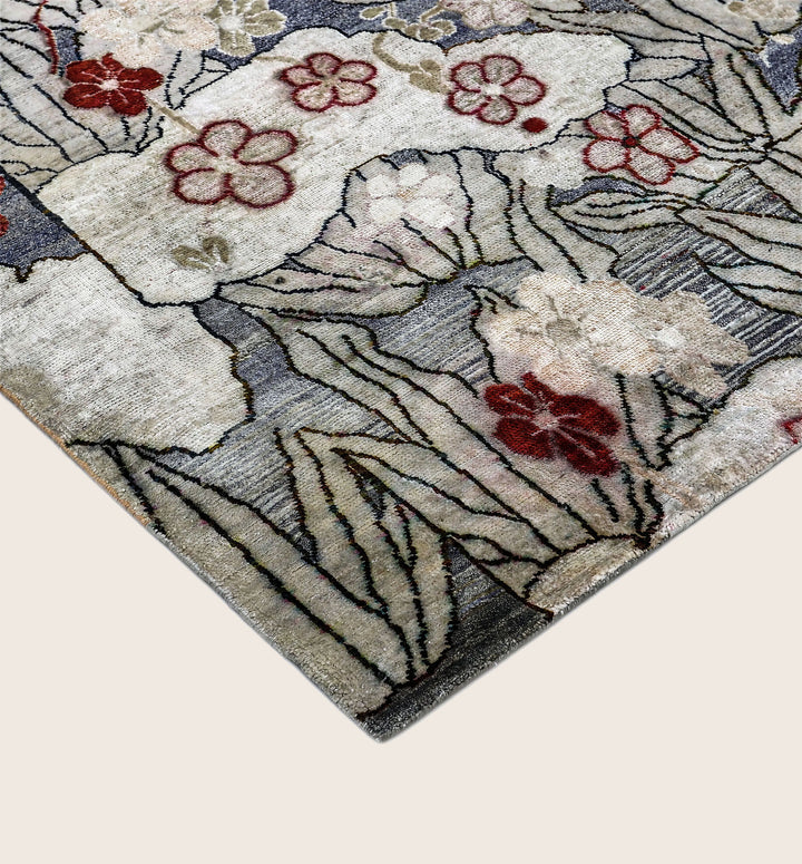 Image for Pink Blue Alchemy Contemporary Silk Rug - 5'10" x 9'0"