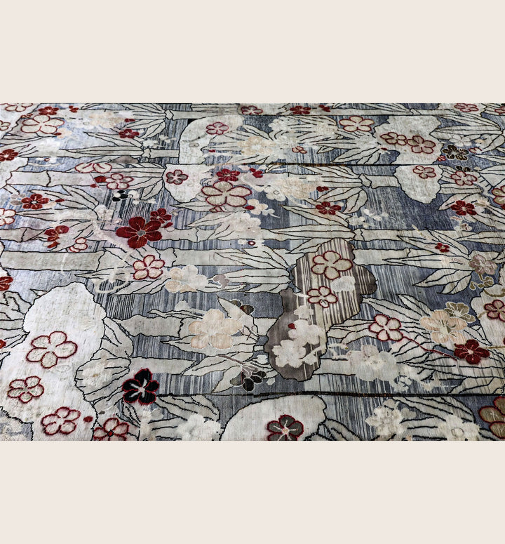 Image for Pink Blue Alchemy Contemporary Silk Rug - 5'10" x 9'0"