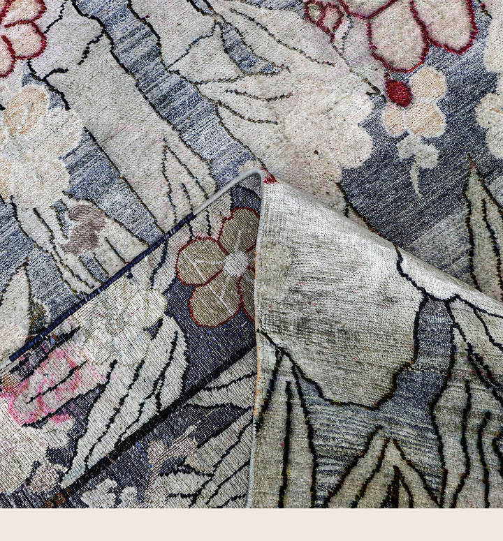Image for Pink Blue Alchemy Contemporary Silk Rug - 5'10" x 9'0"