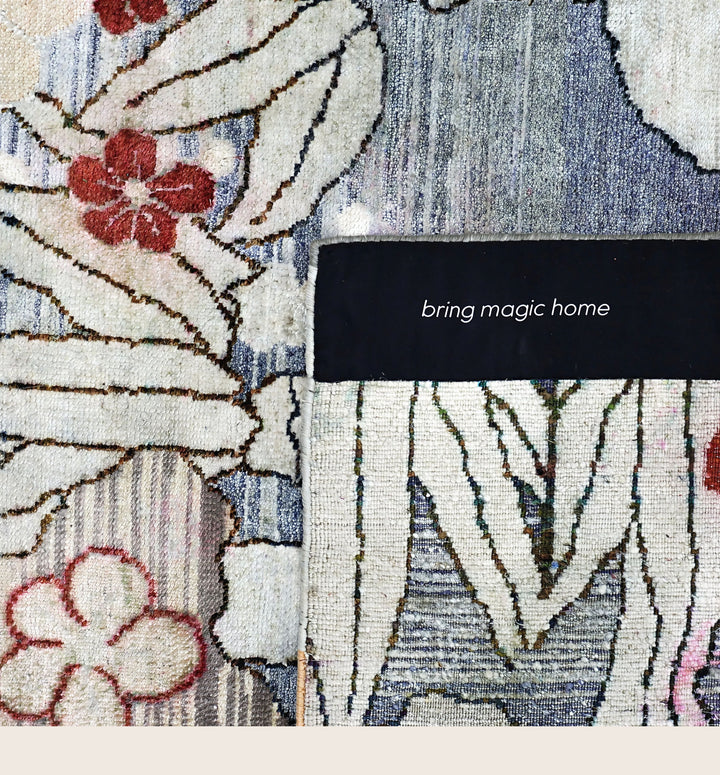 Image for Pink Blue Alchemy Contemporary Silk Rug - 5'10" x 9'0"