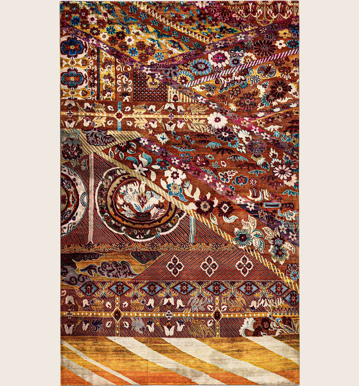 Image for Orange Alchemy Transitional Silk Rug - 5'8" x 9'2"