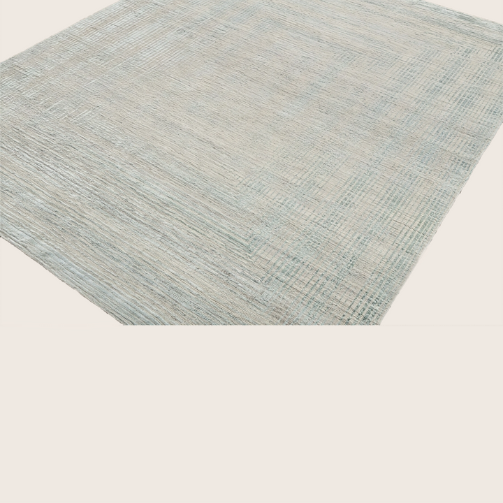Image for Blue Grey Contemporary Wool Silk Blend Rug - 8'0" x 9'10"
