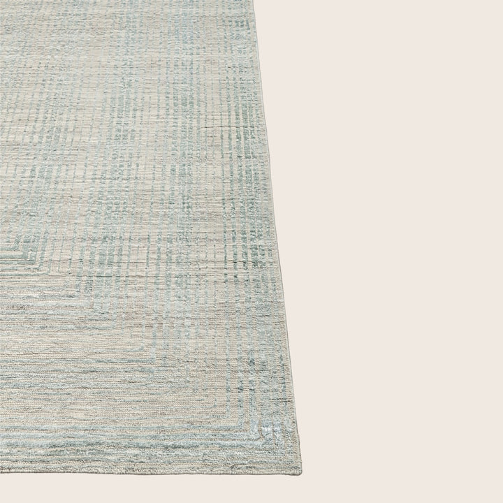 Image for Blue Grey Contemporary Wool Silk Blend Rug - 8'0" x 9'10"