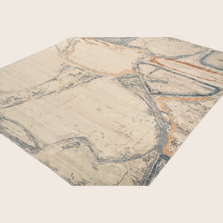 Image for Beige Multi Contemporary Wool Silk Blend Rug - 7'11" x 9'11"