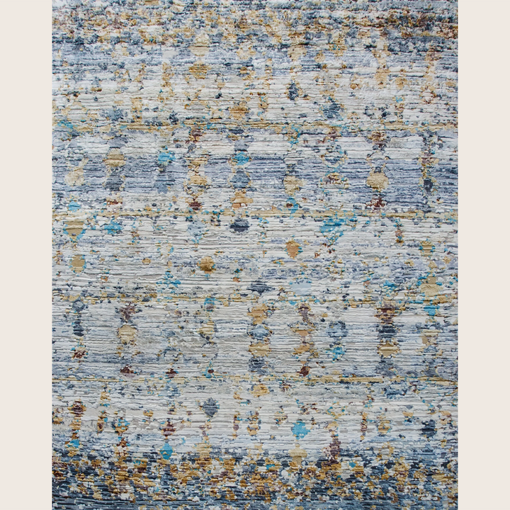 Image for Blue Yellow Transitional Wool Silk Blend Rug - 8'1" x 10'2"