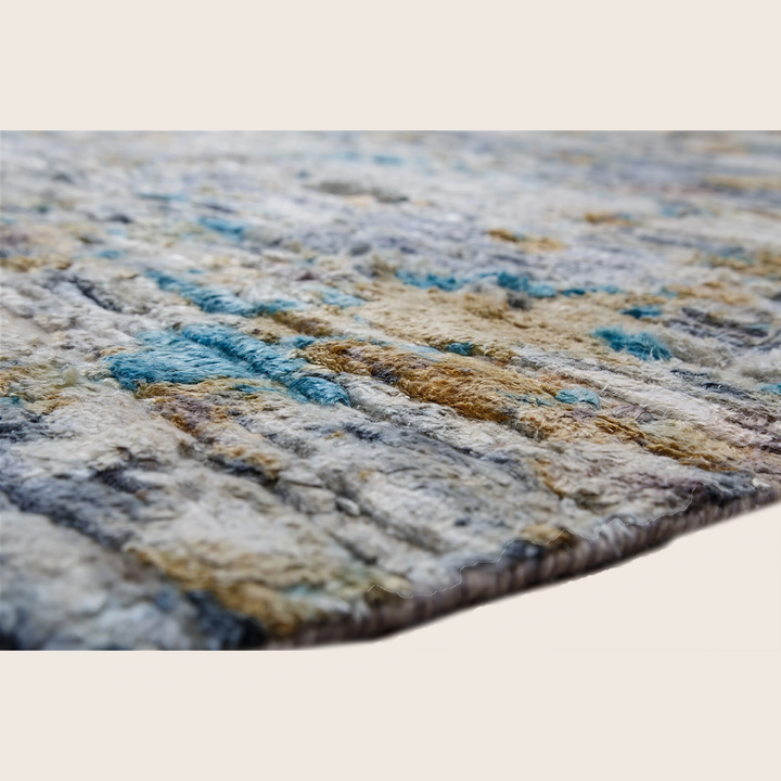 Image for Blue Yellow Transitional Wool Silk Blend Rug - 8'1" x 10'2"