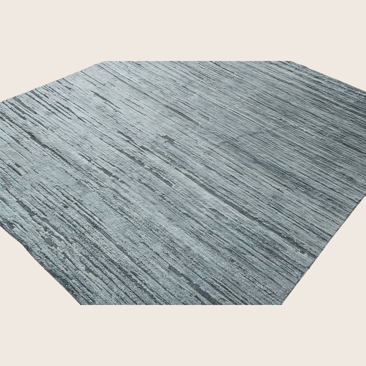 Image for Green Textured Wool Silk Blend Rug - 8'0" x 9'11"