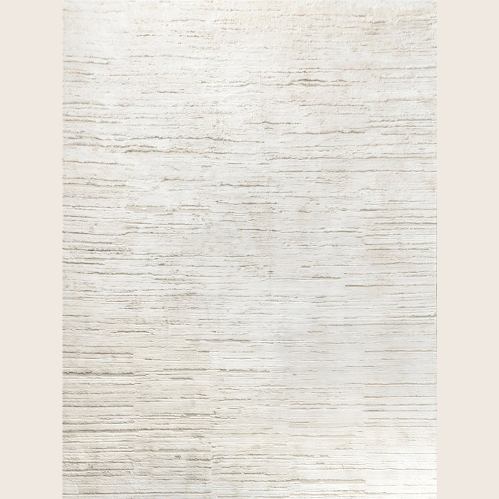 Image for White Textured Wool Silk Blend Rug - 8'1" x 10'0"