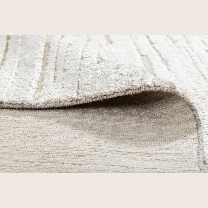 Image for White Textured Wool Silk Blend Rug - 8'1" x 10'0"