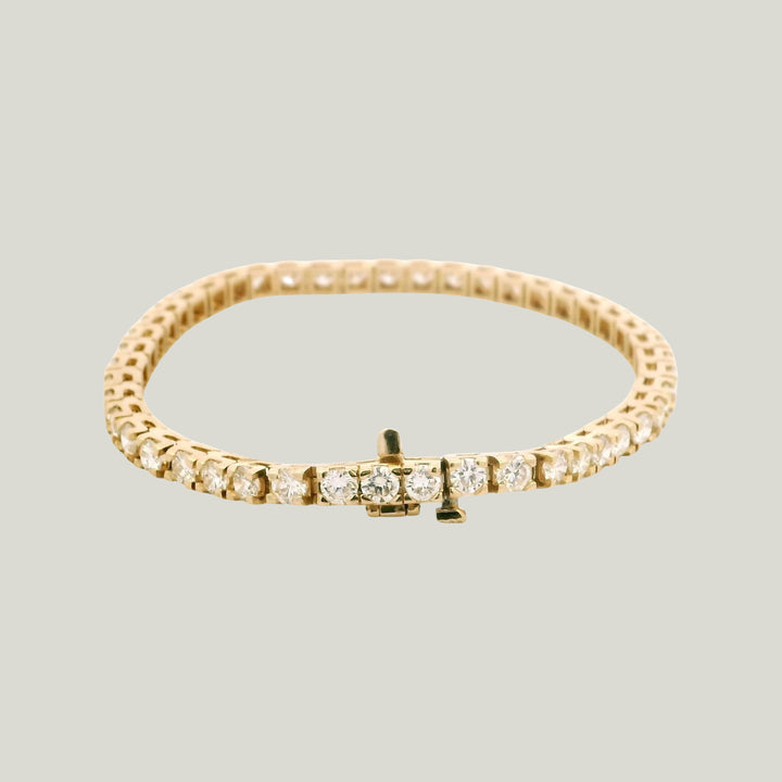 Image for Vintage 14K Yellow Gold Diamond Tennis Bracelet