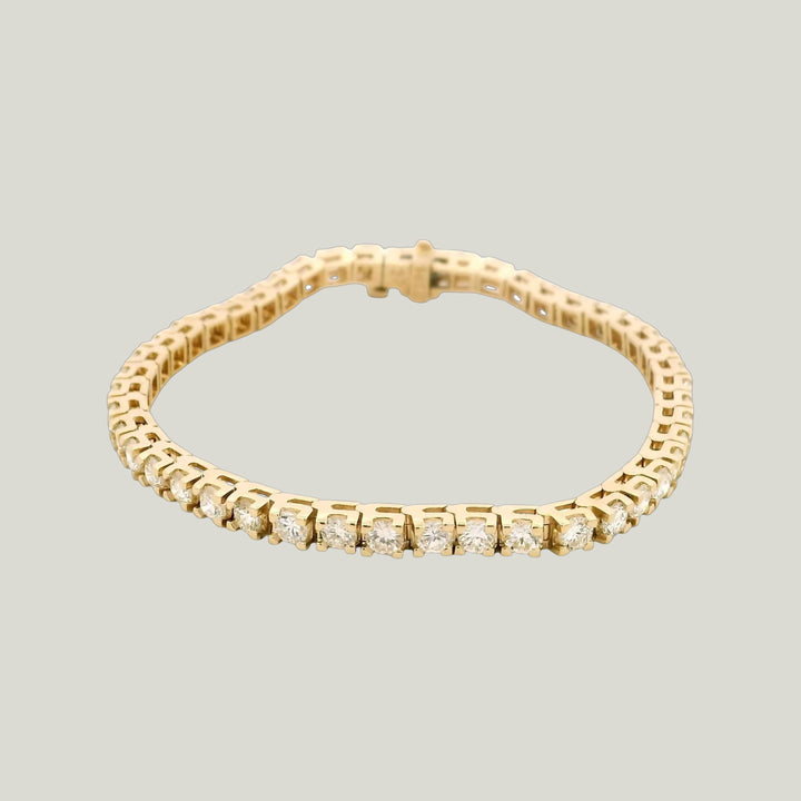 Image for Vintage 14K Yellow Gold Diamond Tennis Bracelet