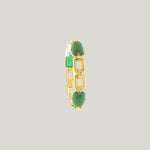 Image for Vintage 18K Yellow Gold Chrysoprase Link Bracelet