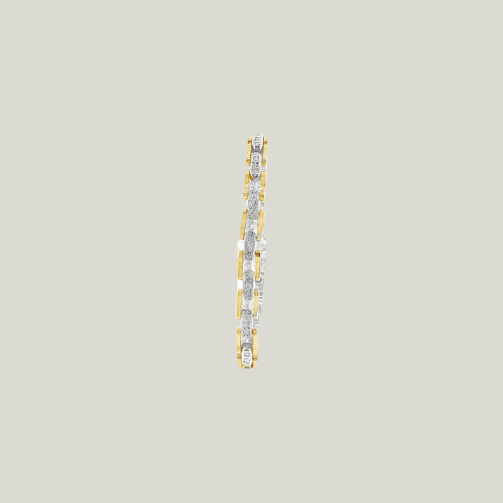 Image for Vintage 14K Yellow Gold Diamond Two-Tone Gold Bracelet