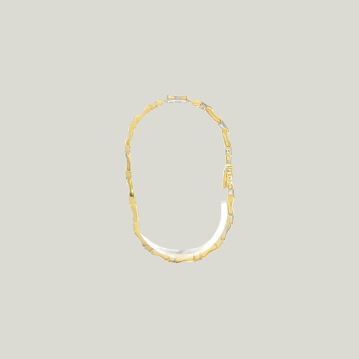 Image for Vintage 14K Yellow Gold Diamond Two-Tone Gold Bracelet