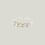 Image for Vintage 14K Gold Five-Diamond White Gold Ring