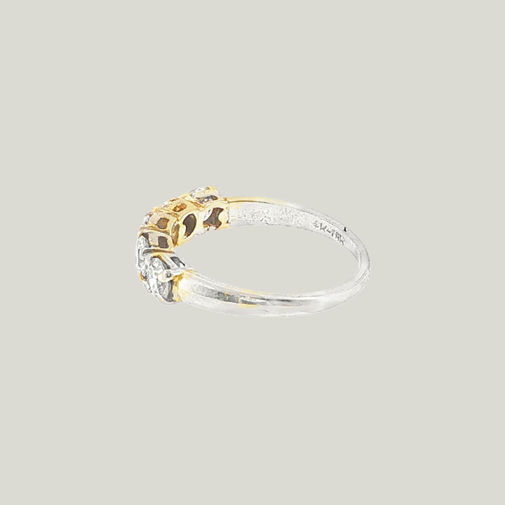 Image for Vintage 14K Gold Five-Diamond White Gold Ring
