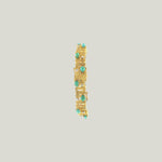 Image for Vintage 1970s 18K Yellow Gold Turquoise and Diamond Textured Gold Bracelet