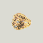 Image for Vintage Victorian 14K Yellow Gold Three-Stone Old Mine-Cut Diamond Gypsy Ring