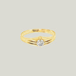 Image for Vintage Victorian Old Mine-Cut Diamond 14K Yellow Gold Gypsy Ring