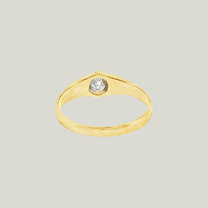Image for Vintage Victorian Old Mine-Cut Diamond 14K Yellow Gold Gypsy Ring