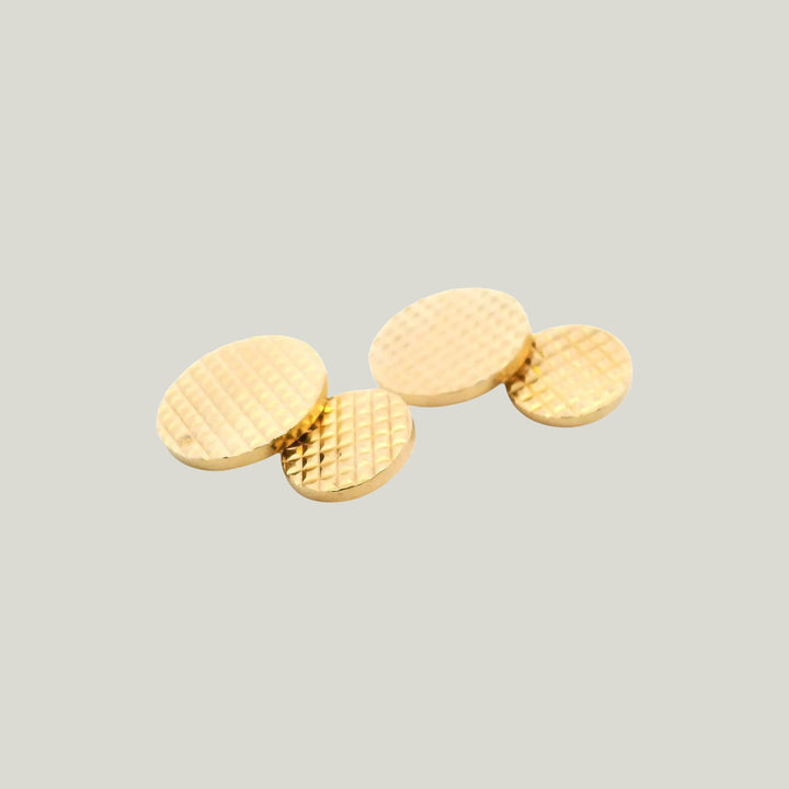 Image for Vintage 14K Yellow Gold Cartier Textured Button Cufflinks