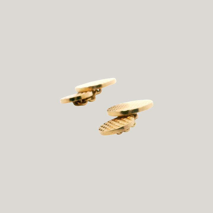 Image for Vintage 14K Yellow Gold Cartier Textured Button Cufflinks