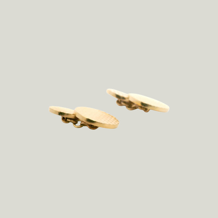 Image for Vintage 14K Yellow Gold Cartier Textured Button Cufflinks