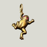Image for Vintage Art Nouveau 14K Yellow Gold Ruby Frog Charm Pendant