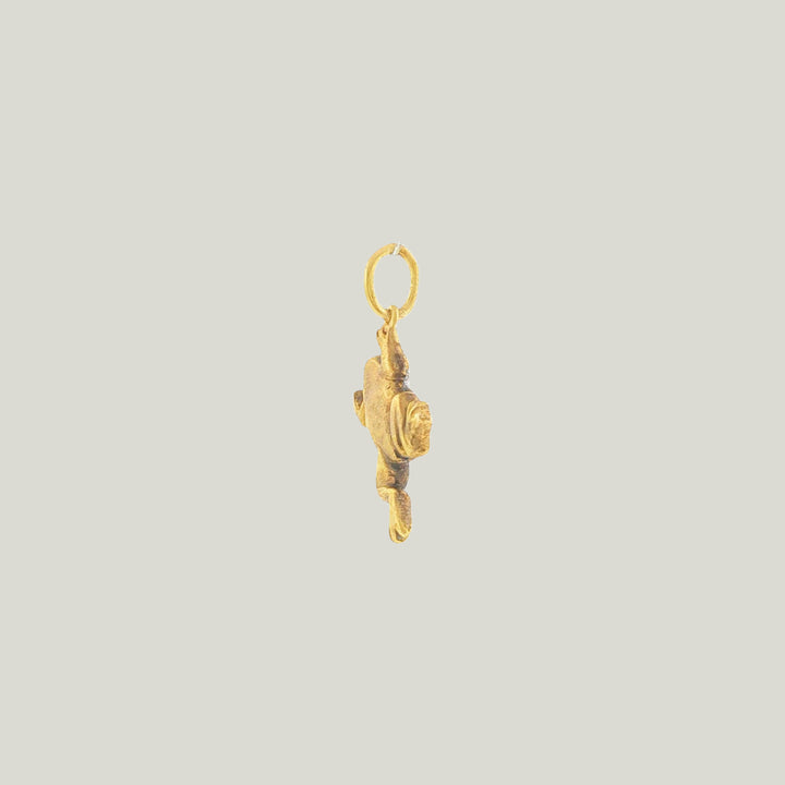 Image for Vintage Art Nouveau 14K Yellow Gold Ruby Frog Charm Pendant