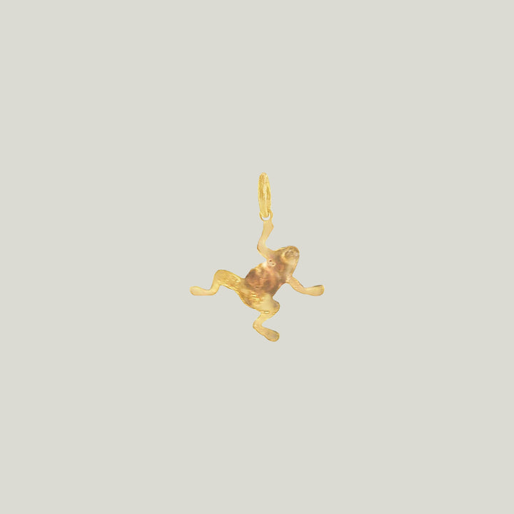 Image for Vintage  Art Nouveau 14K Yellow Gold Emerald Frog Charm Pendant