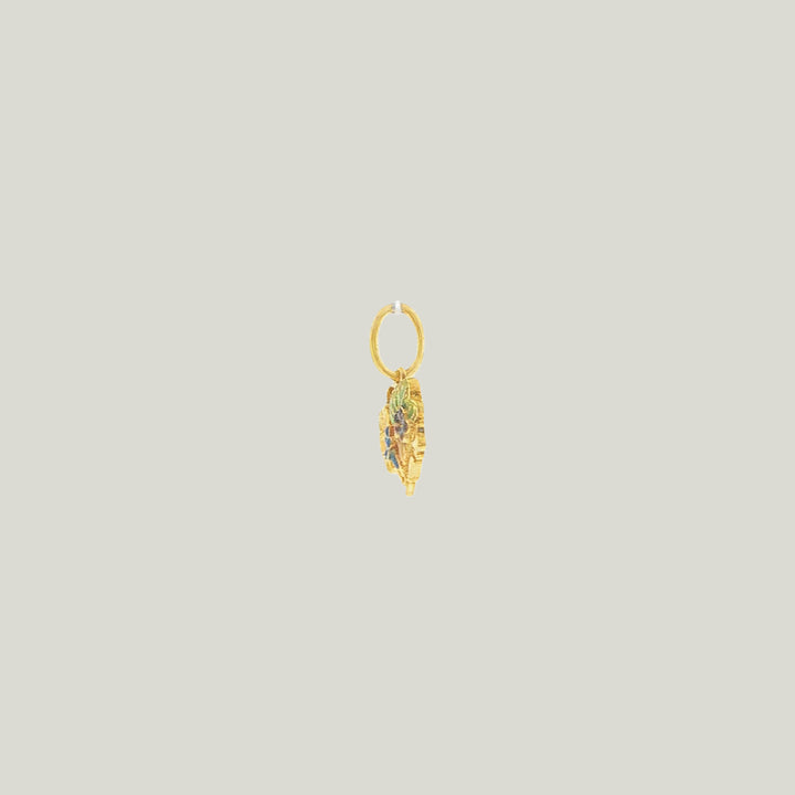 Image for Vintage Art Nouveau Gold Leafs Charm Pendant
