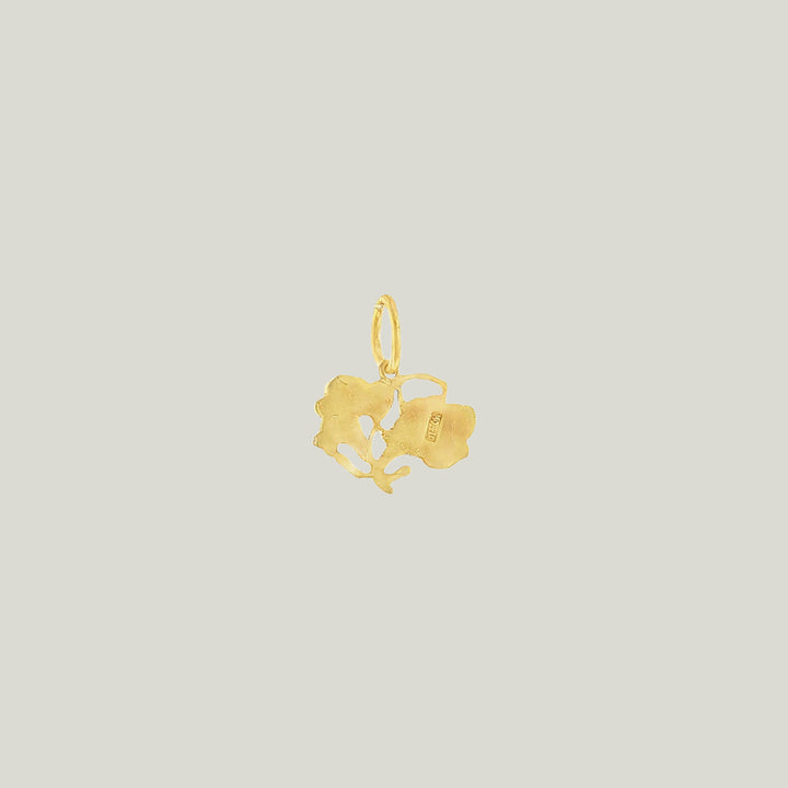 Image for Vintage Art Nouveau Gold Leafs Charm Pendant