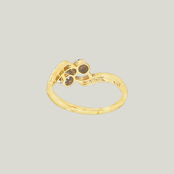 Image for Vintage French Belle Époque 18K Yellow Gold Natural Pearl and Diamond Ring
