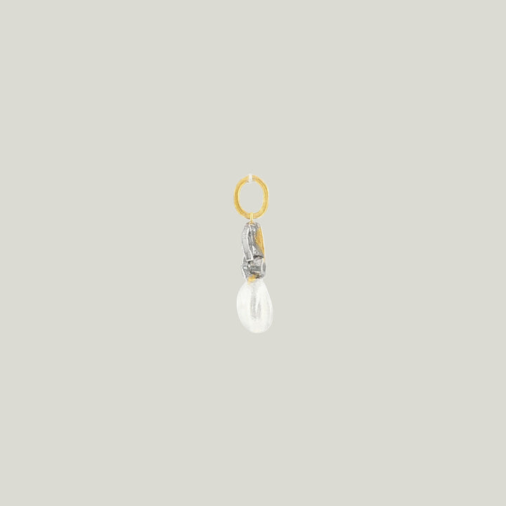 Image for Vintage Art Deco Platinum Diamond Natural Pearl Charm Pendant
