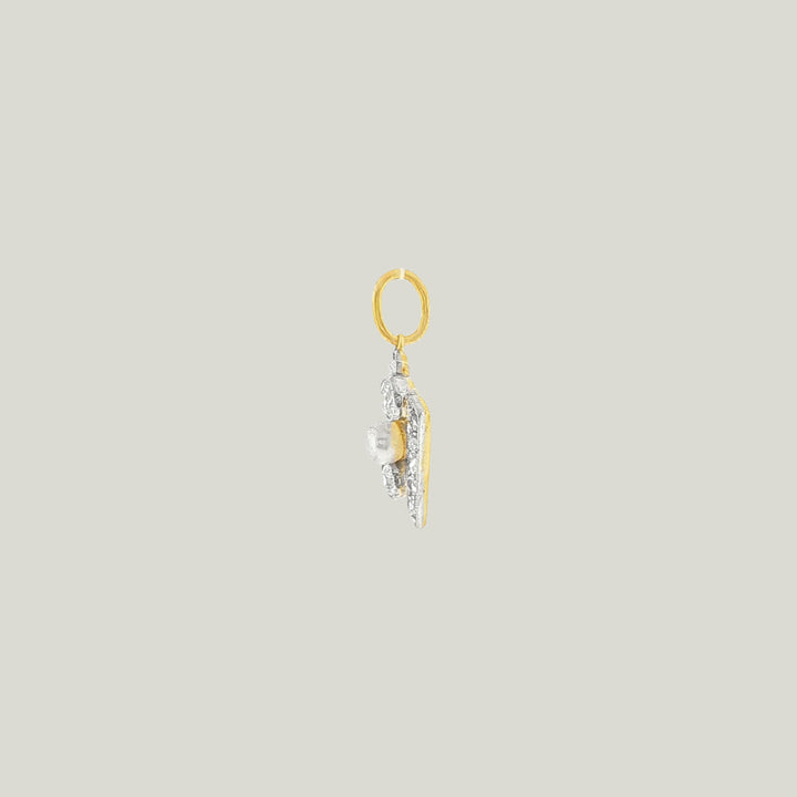 Image for Vintage Art Deco Platinum Diamond Natural Pearl Charm Pendant