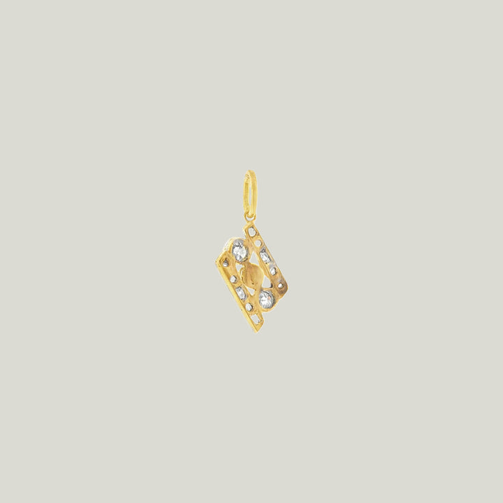 Image for Vintage Art Deco Platinum Diamond Natural Pearl Charm Pendant