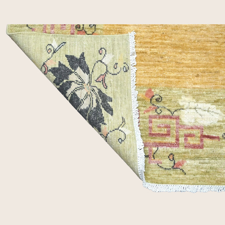 Image for Golden Brown Chinese Deco Wool Rug - 8' x 9'7"