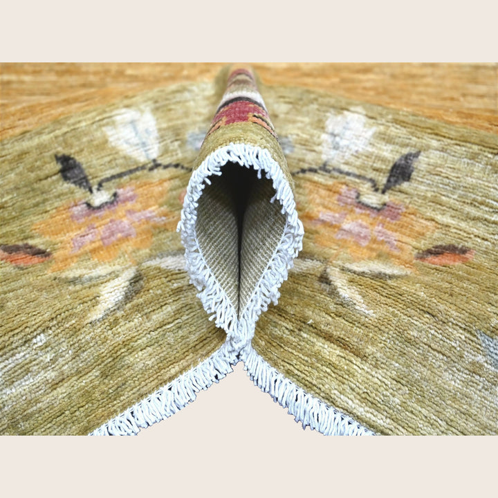 Image for Golden Brown Chinese Deco Wool Rug - 8' x 9'7"