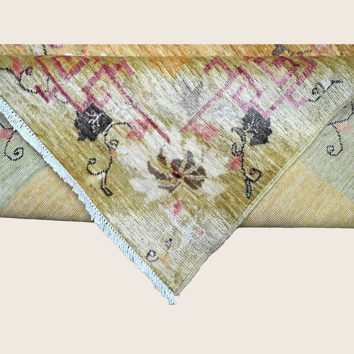 Image for Golden Brown Chinese Deco Wool Rug - 8' x 9'7"