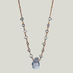 Woven Taupe Silk Cord Nugget Drop Necklace