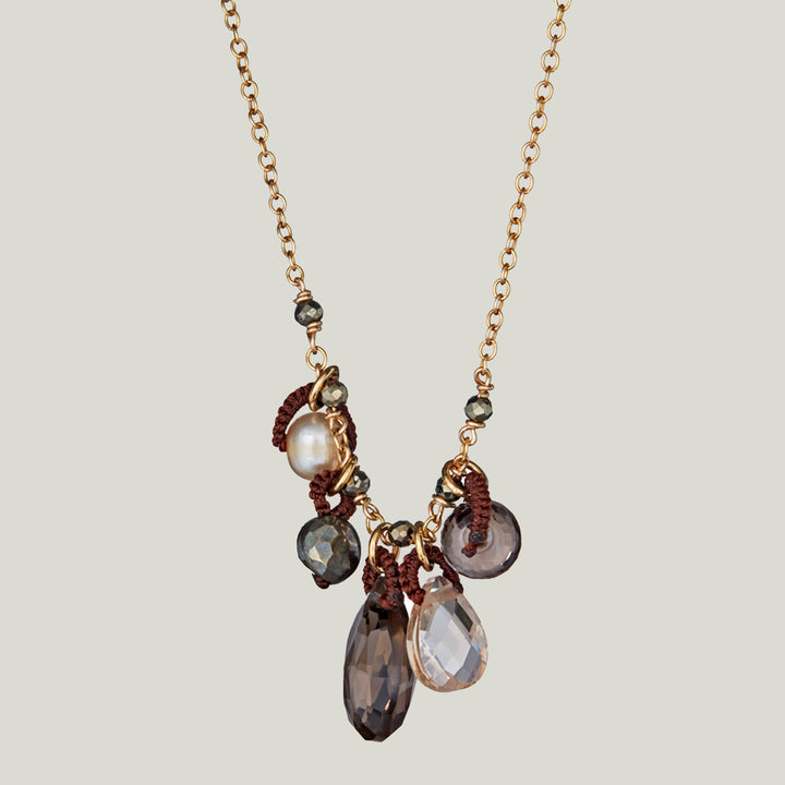 Woven Brown Silk Cord Necklace