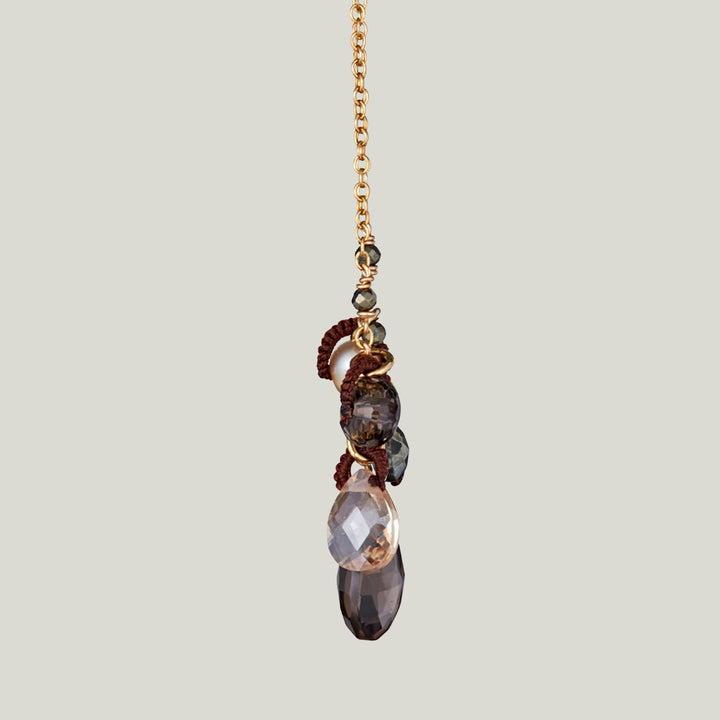 Woven Brown Silk Cord Necklace