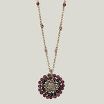 Woven Gold Metallic Hessonite, Black Spinel, Pyrite and Brown Zircon Necklace