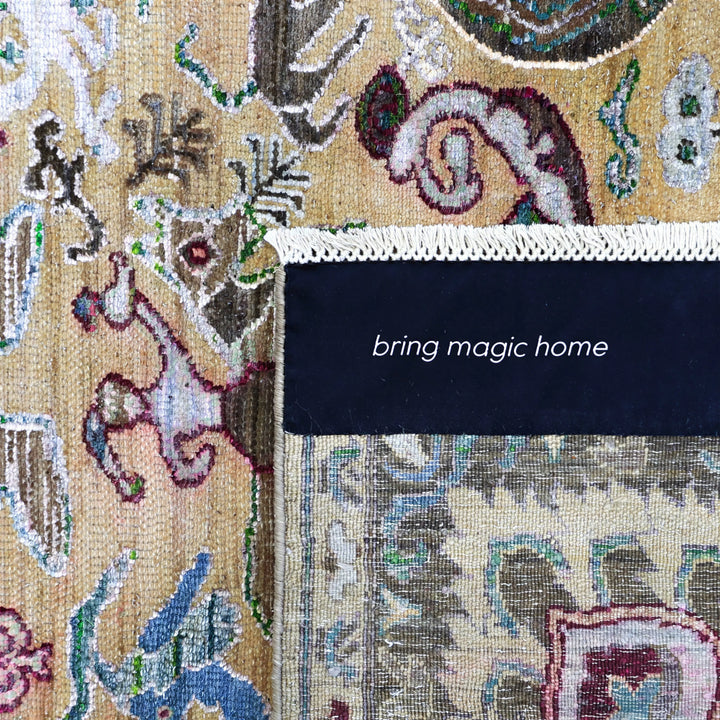 Image for Multicolored Alchemy Traditional Wool Silk Blend Rug - 9'10" x 14'7"