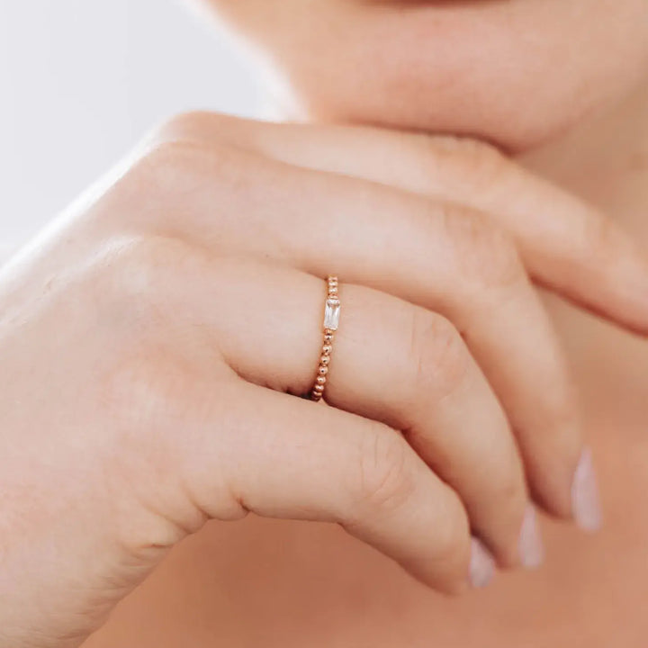 Image for Dew Drop Baguette Stackable Ring