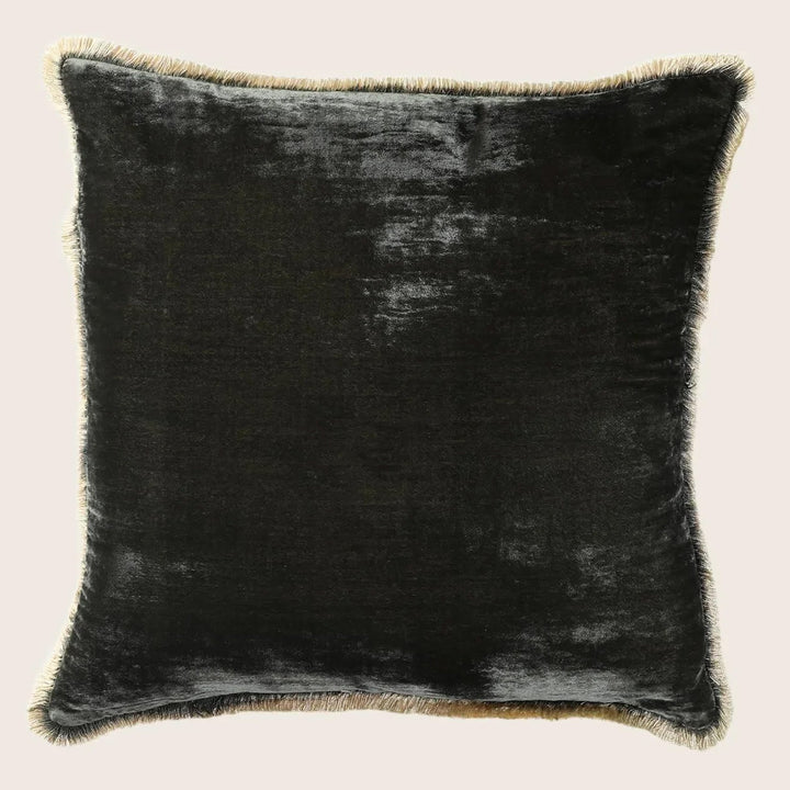 Shaded Fringe Pillow, Bottle Green