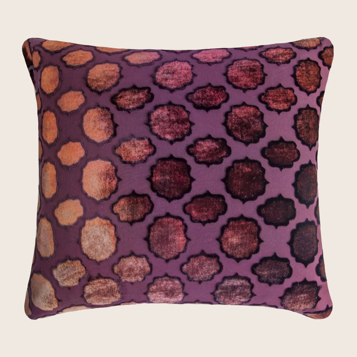 Mod Fretwork Velvet Pillow, Wildberry