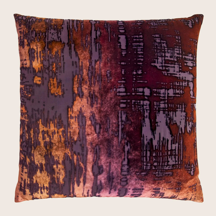 Brushstroke Velvet Pillow, Wildberry