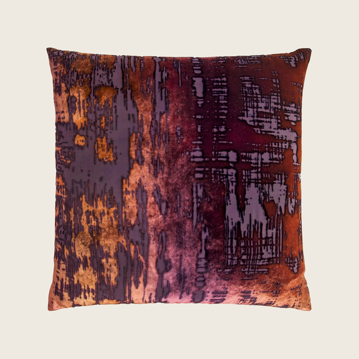 Brushstroke Velvet Pillow, Wildberry